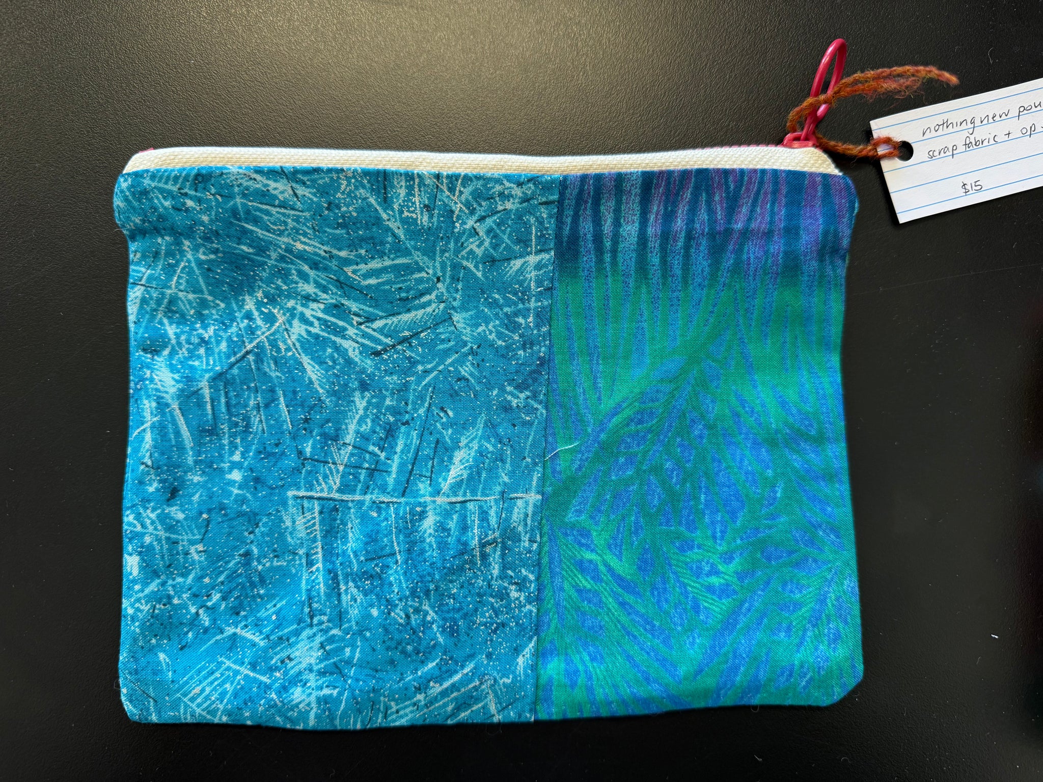 Nothing R Pouch Bags Nothing New Zip Pouch - Blue/Green 1 – Holland Road Yarn Company