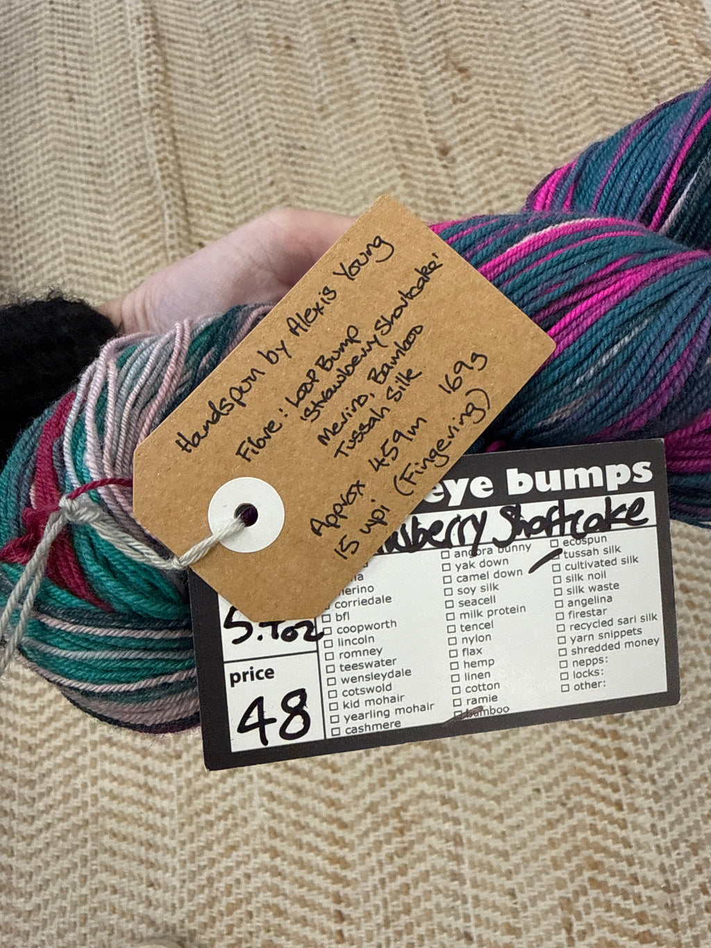 Re-loved: Loop Fibre Studios Bullseye Bumps 'Strawberry Shortcake' Handspun