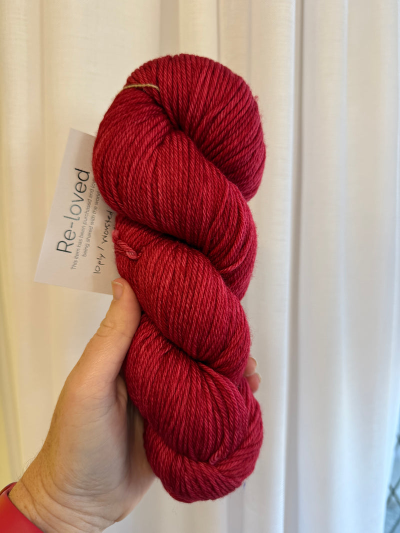 Little Plum Yarn - "Ruby Red" Worsted Superwash Merino
