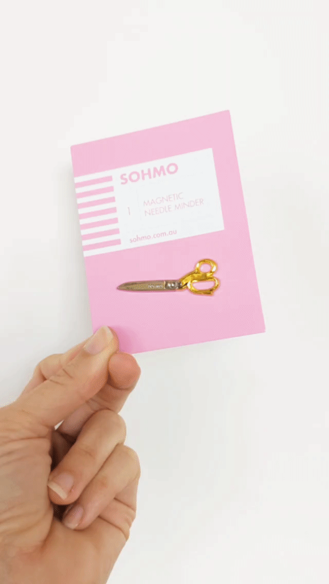 SOHMO Mini Scissors Needle Minder - Enamel Replica of Our Gold Tailoring Scissors