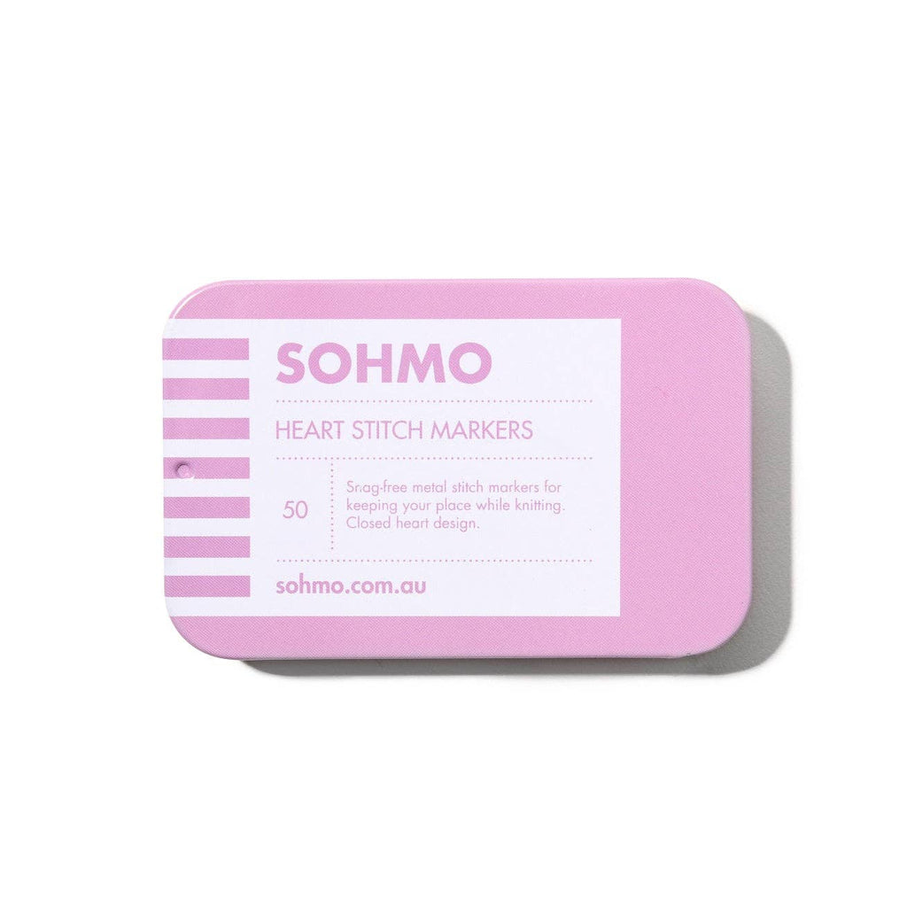 SOHMO Heart Stitch Markers - Closed Enamel Knitting Markers, Pack of 50
