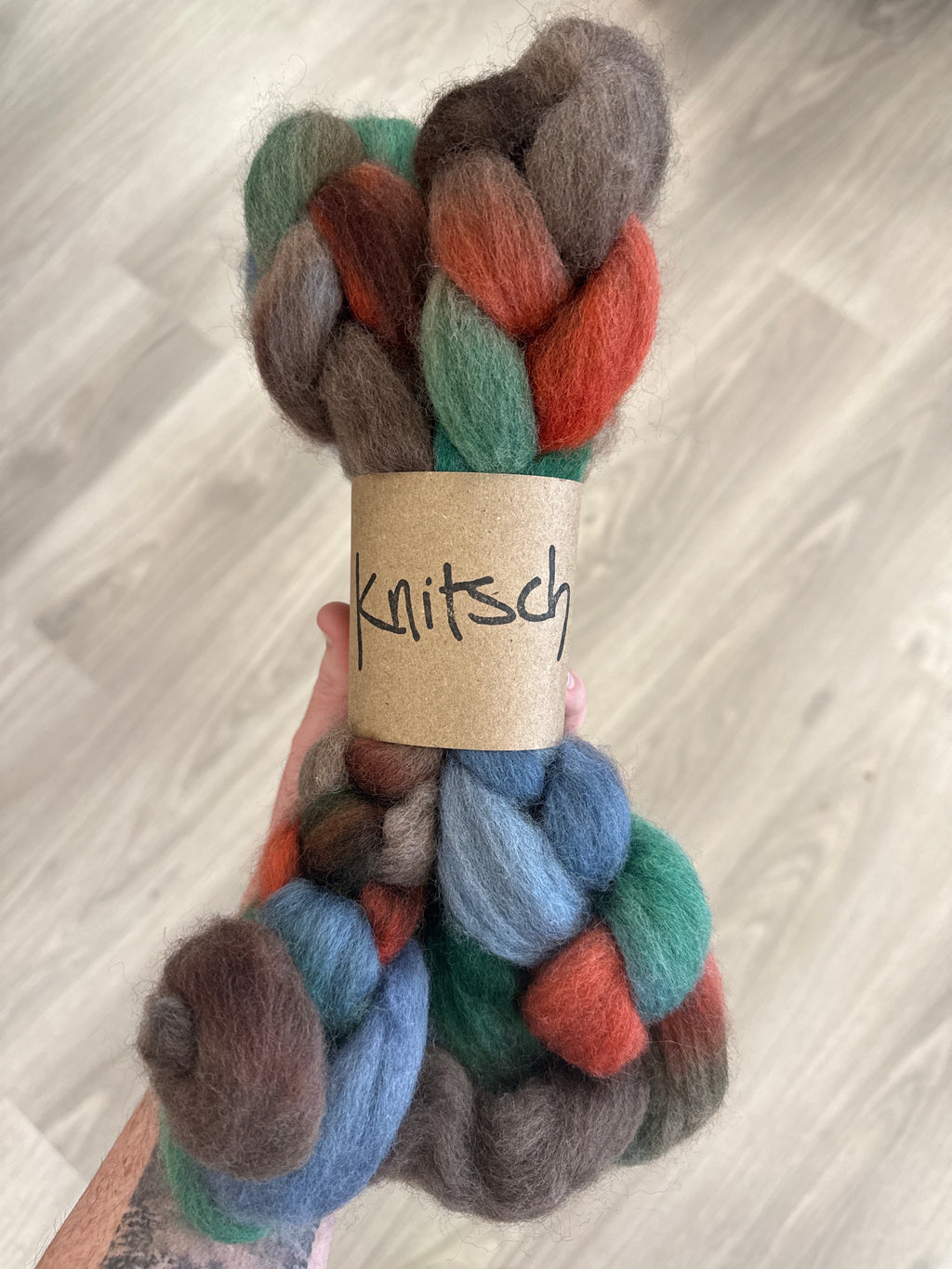 Knitsch hand-dyed Corriedale fibre - Autumn Leaves