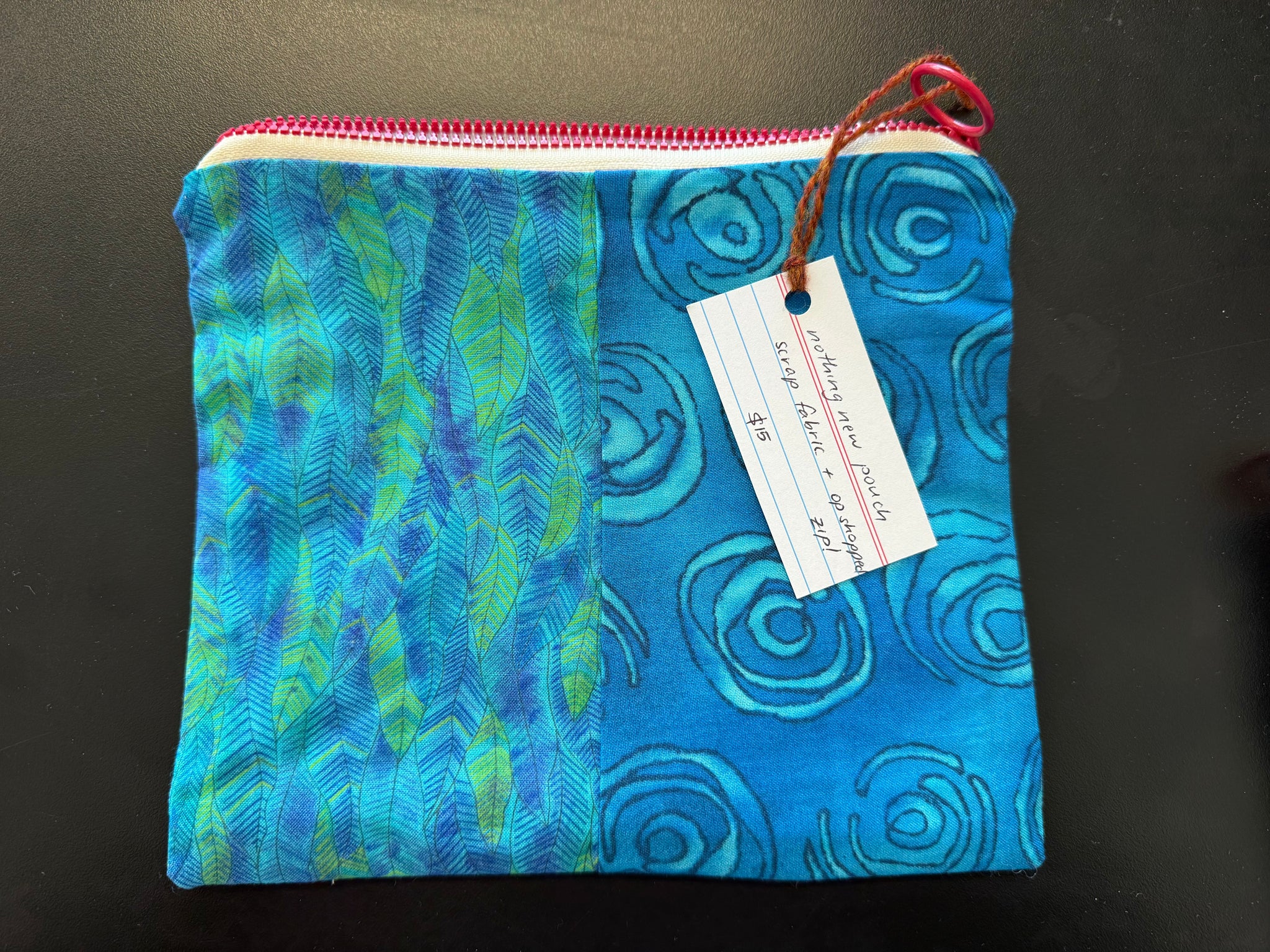 Nothing R Pouch Bags Nothing New Zip Pouch - Blue/Green 2 – Holland Road Yarn Company