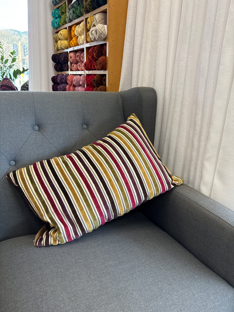 Sage Goods cushion - rectangle stripe velvet