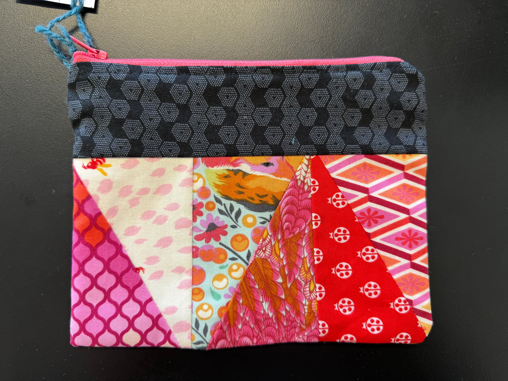 Nothing New Zip Pouch - Black Hexagon