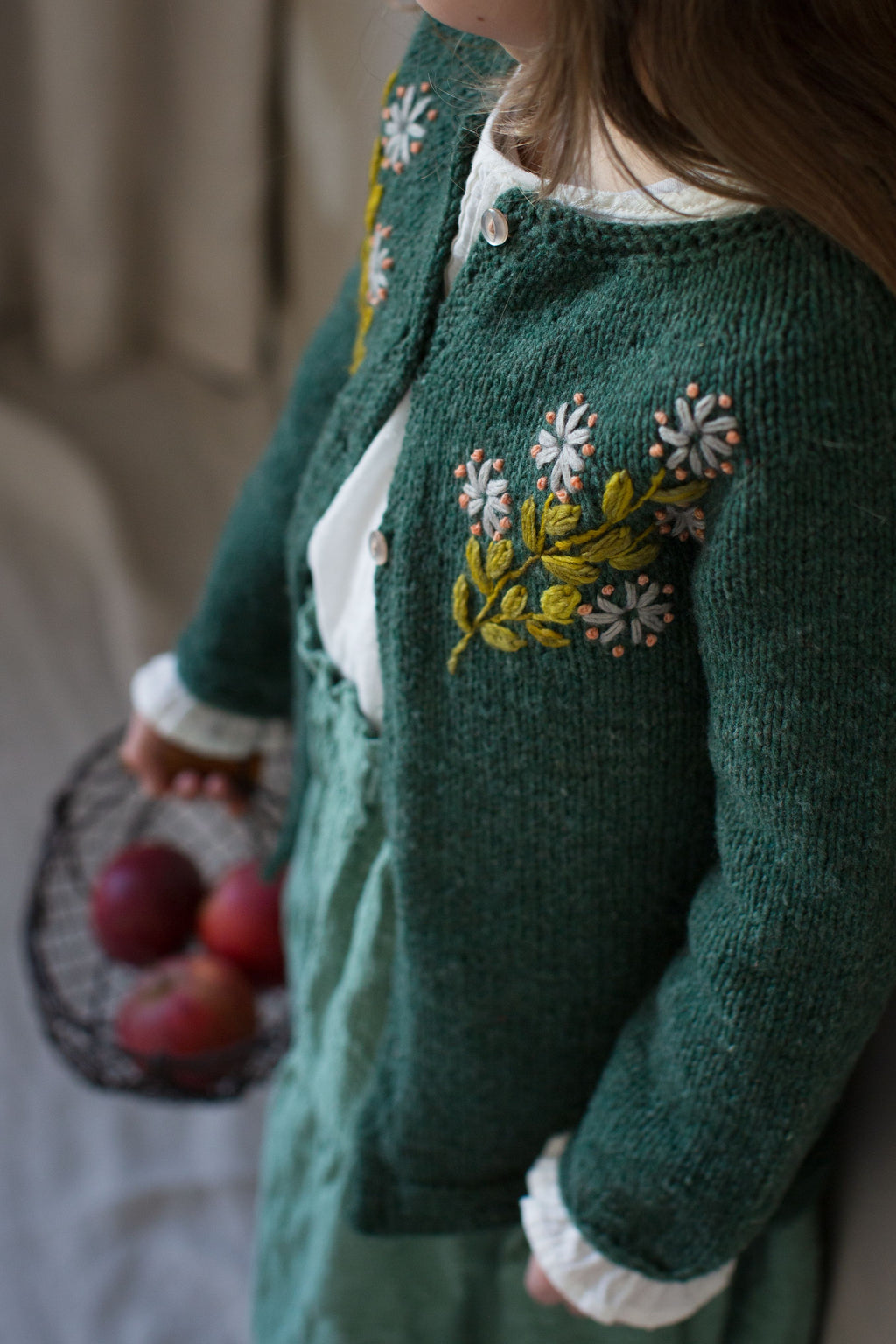 Embroidery on knits - floral cardi