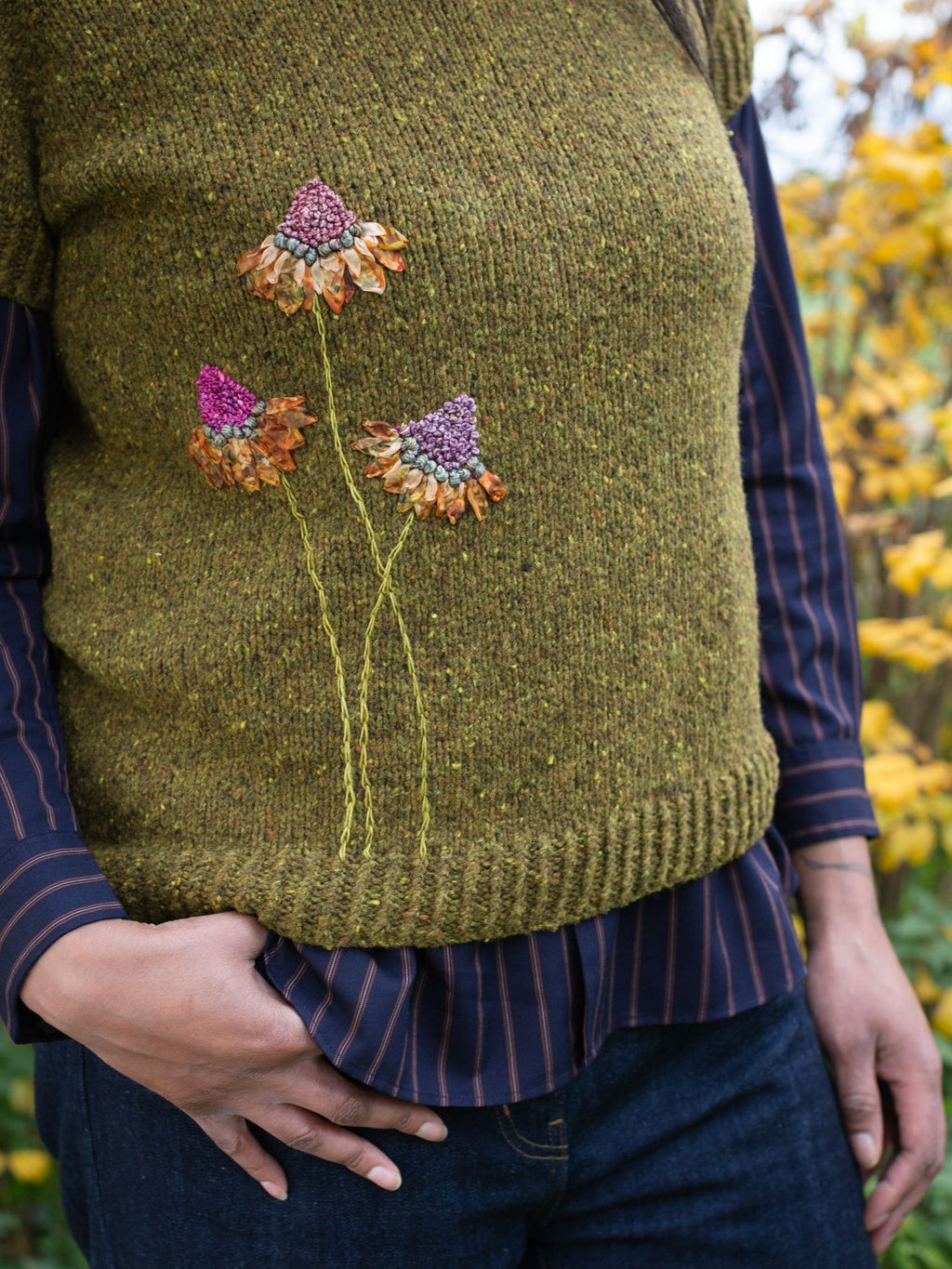 Embroidery on knits - wildflowers