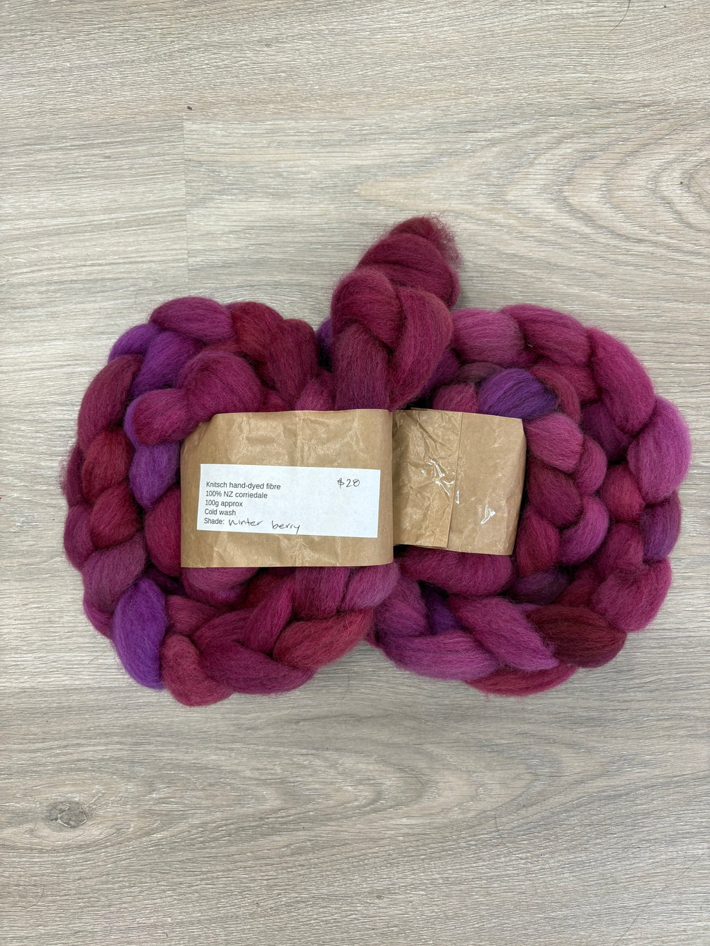 Knitsch hand-dyed fibre - Winter Berry