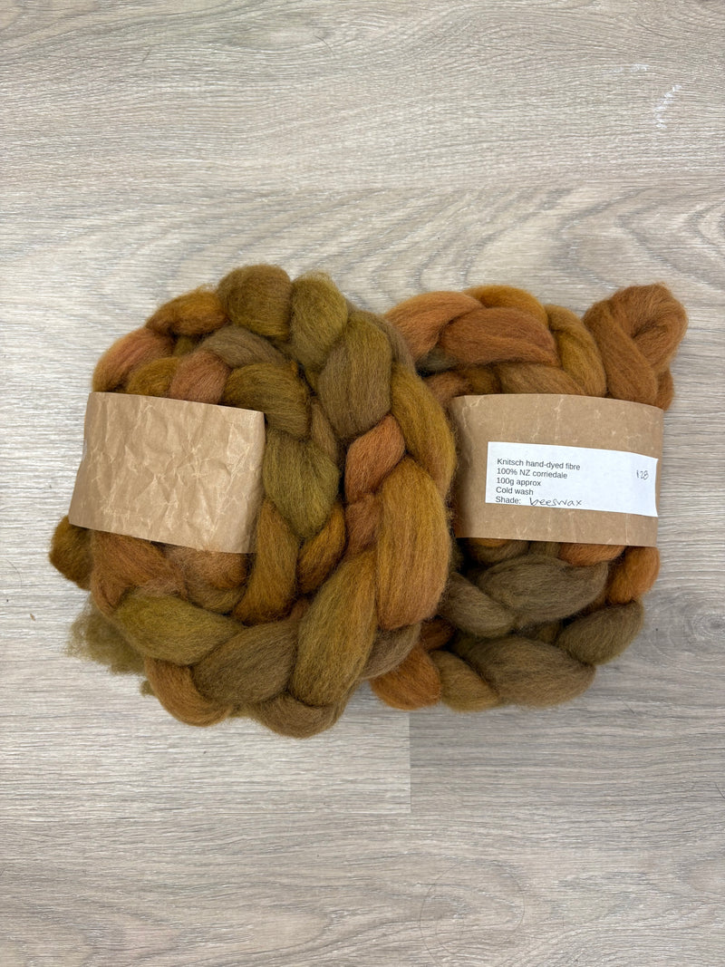 Knitsch hand-dyed fibre - Beeswax