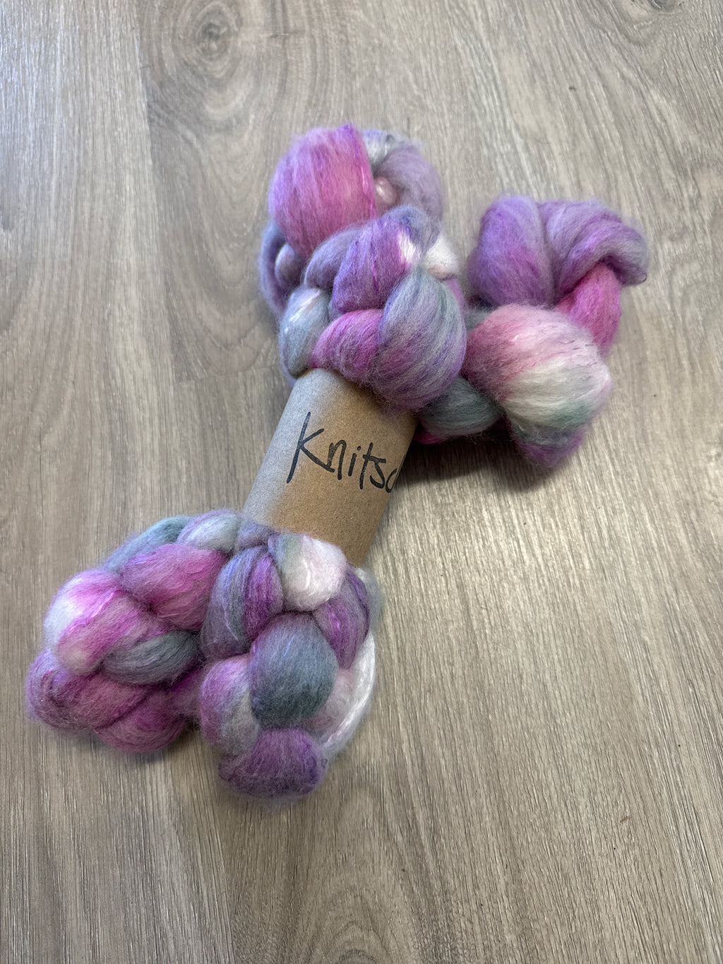Knitsch hand-dyed Corriedale fibre - Cold Hydrangea