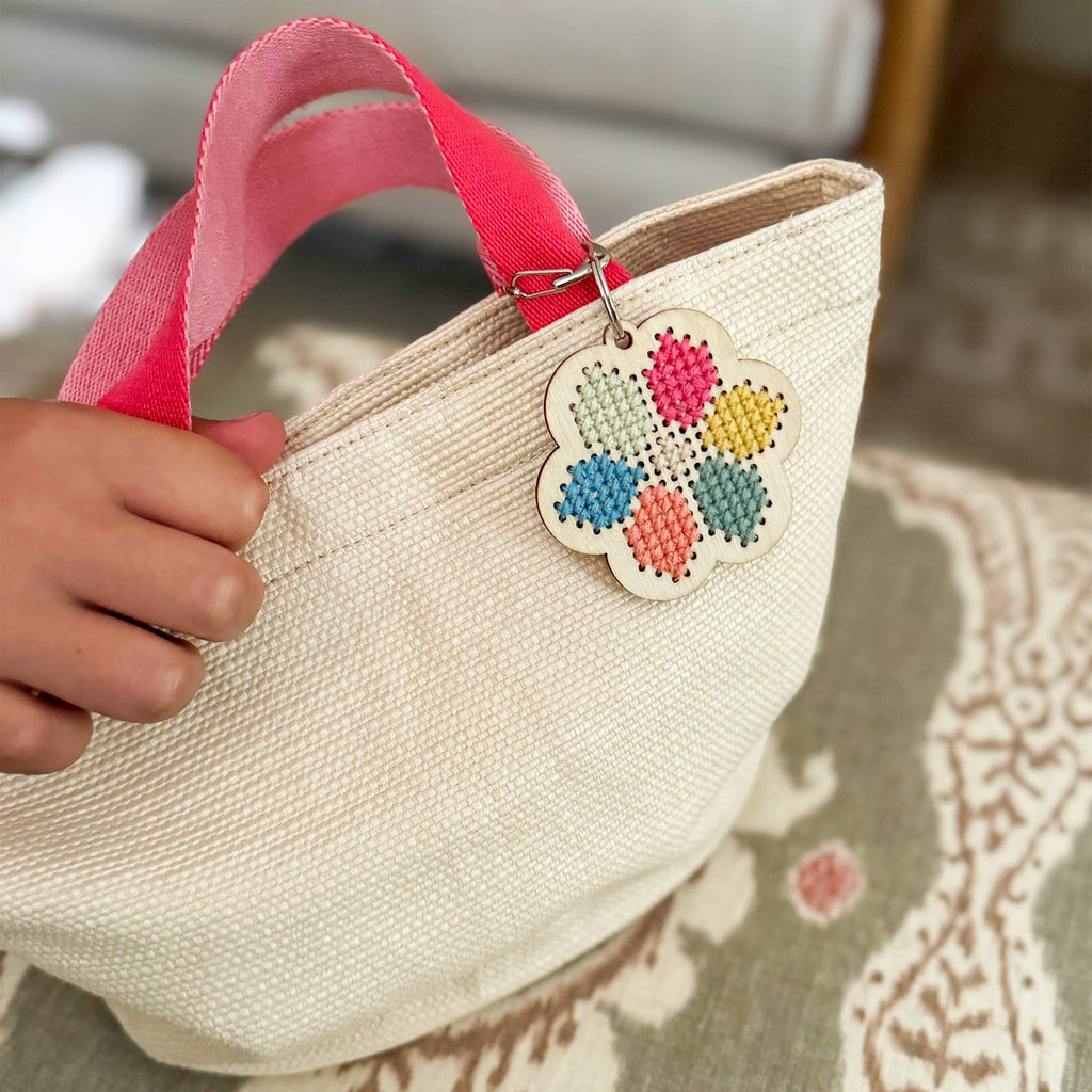 Cotton Twist - Make Your Own Flower Cross Stitch Keyring