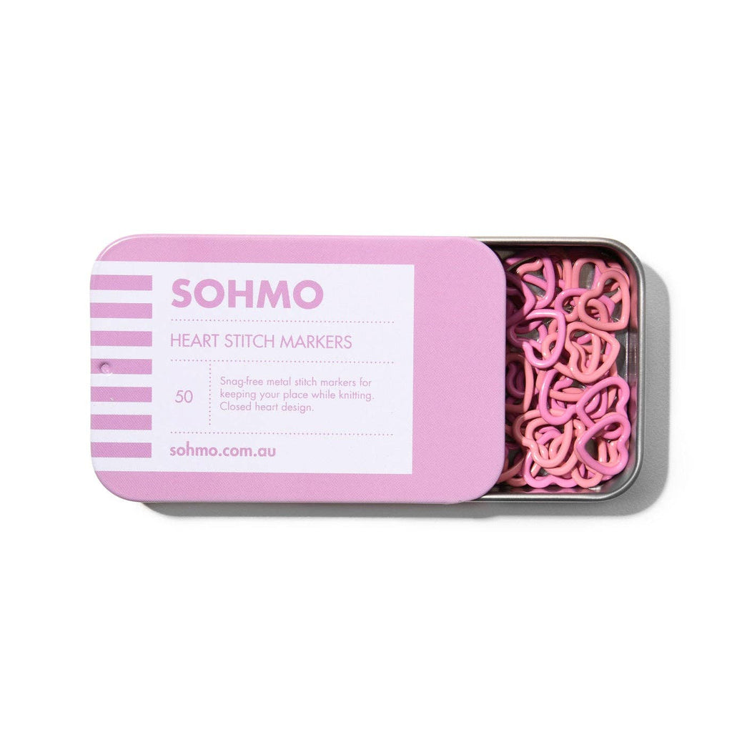 SOHMO Heart Stitch Markers - Closed Enamel Knitting Markers, Pack of 50