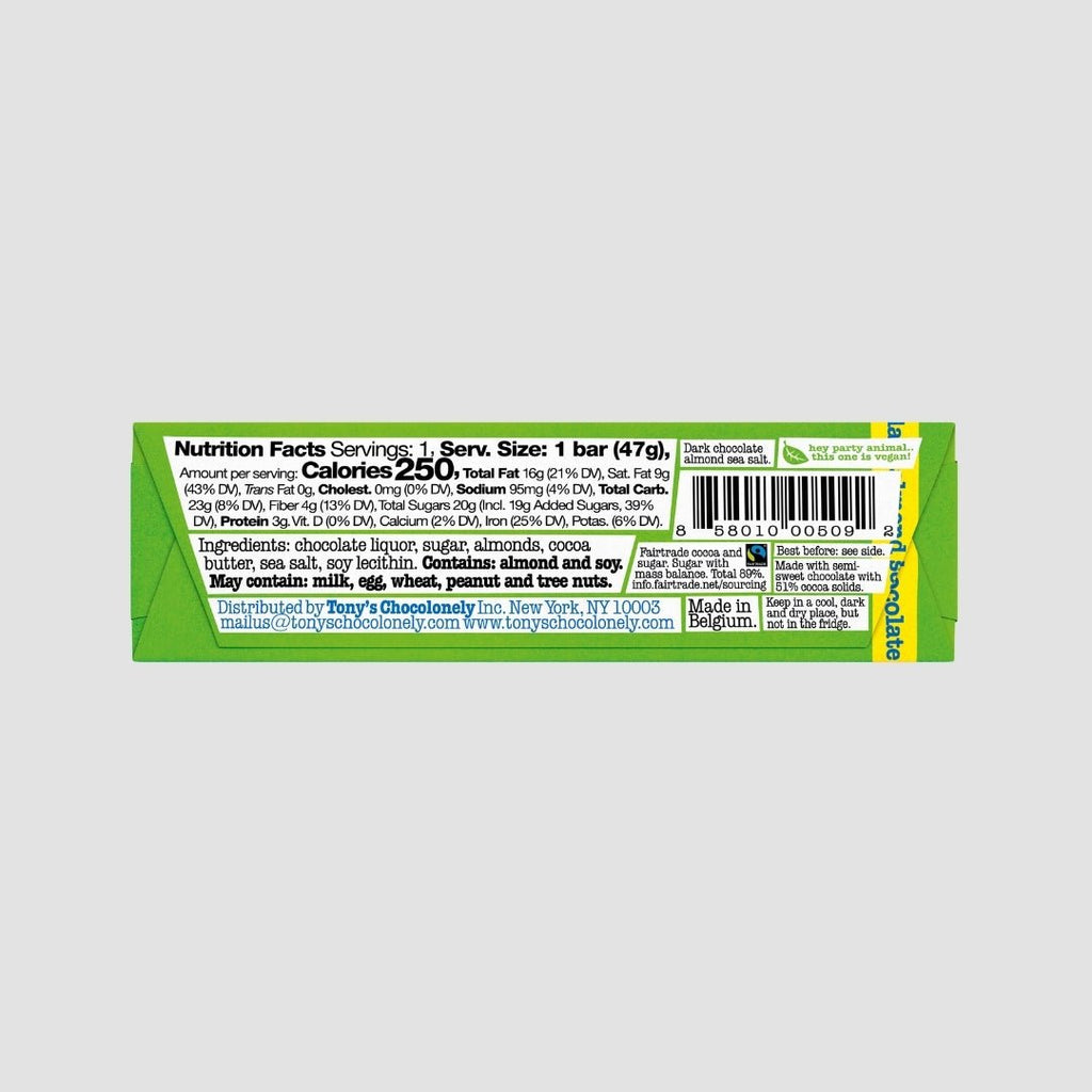 Tony's Chocolonely - Dark Chocolate with Almonds and Sea Salt